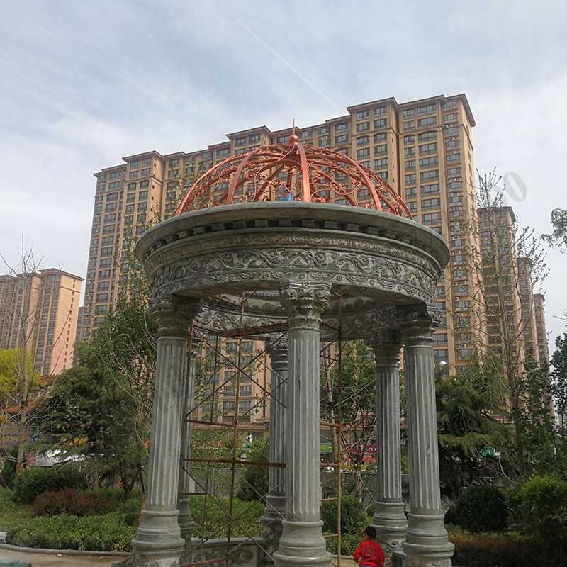 歐式景觀亭子，小區(qū)石雕涼亭，大理石石材亭子