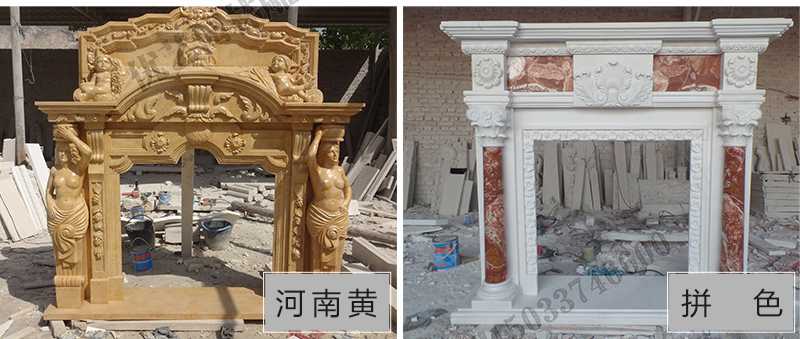 石雕壁爐架款式，定制石雕壁爐架，石雕壁爐架廠家