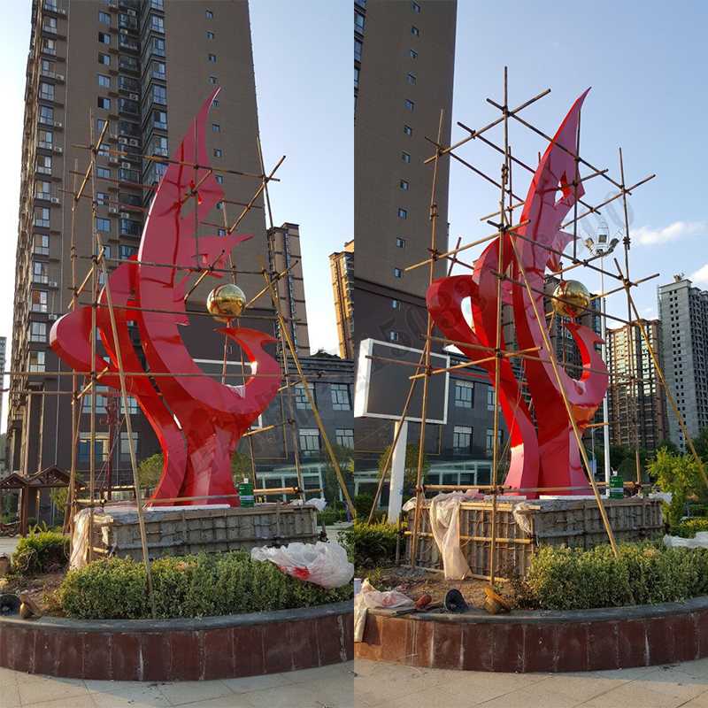 大型不銹鋼景觀雕塑,室外大型景觀雕塑,廣場不銹鋼標(biāo)志