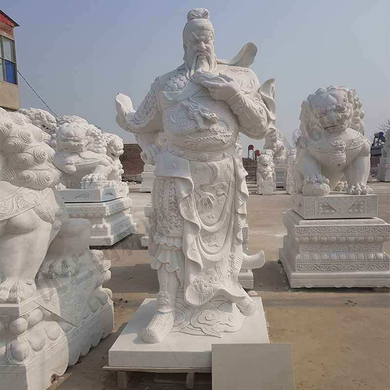 漢白玉關公像，石雕關公像，大理石關公雕像，關羽雕像，河北石雕關公廠家.jpg