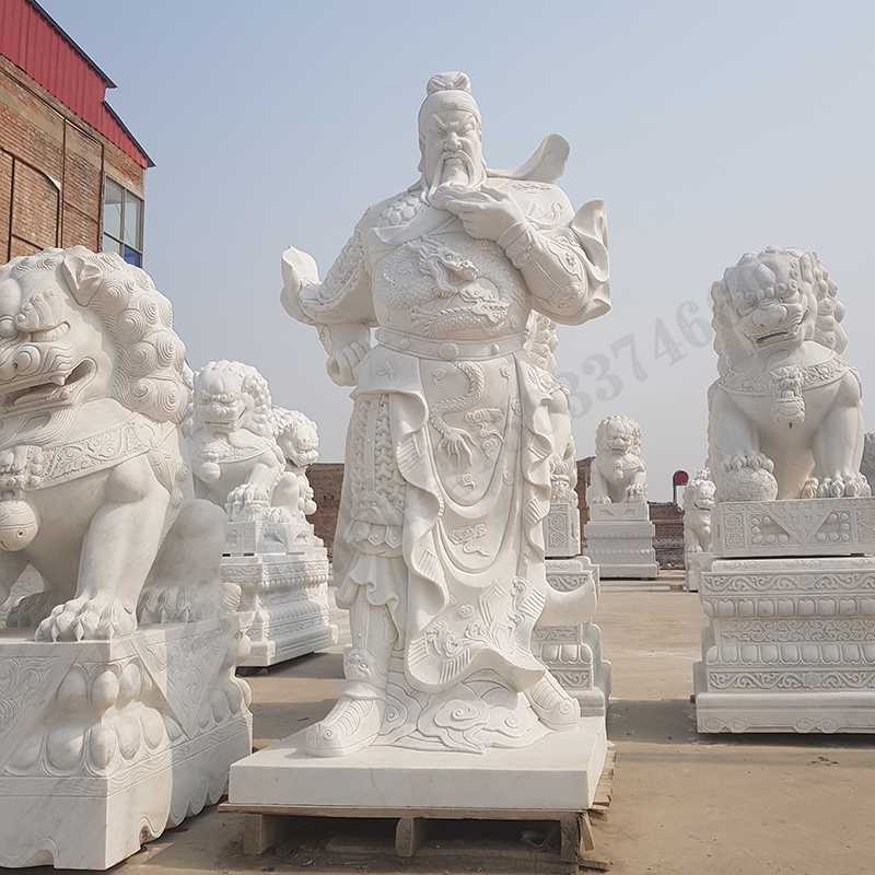 漢白玉關公像，石雕關公像，大理石關公雕像，關羽雕像，河北石雕關公廠家2.jpg