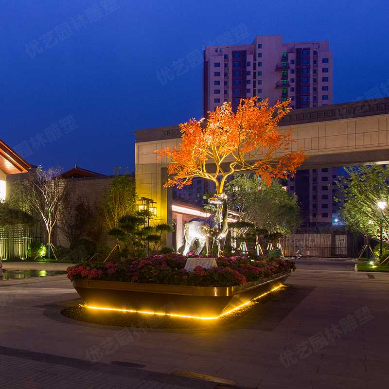 不銹鋼鹿雕塑,不銹鋼雕塑廠家